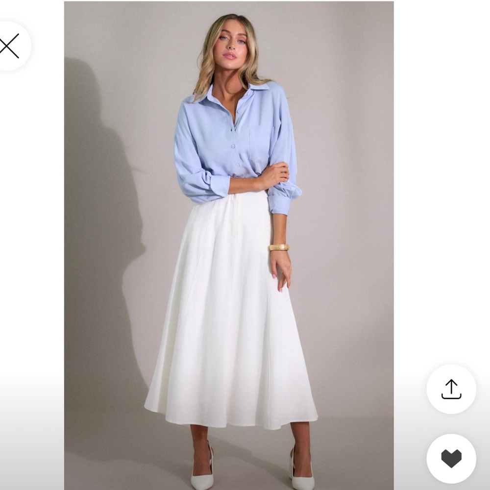 Red Dress Boutique White Midi Skirt